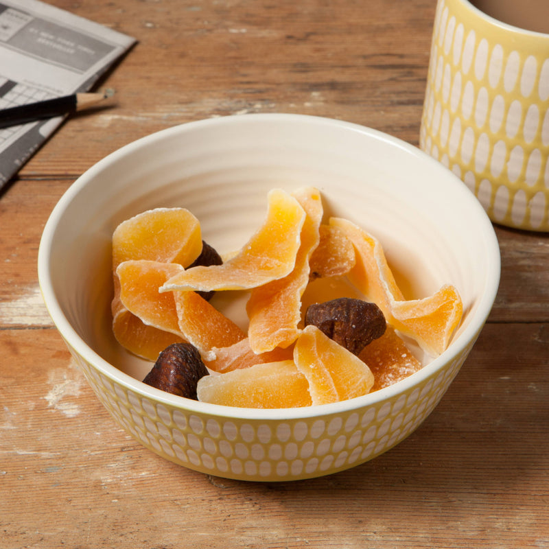 Ochre Imprint Stoneware Bowl, Set of 6